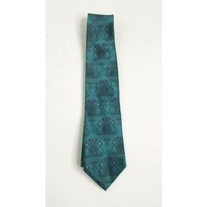 Vintage MILTON 80s Green Orig 100% SILK Necktie